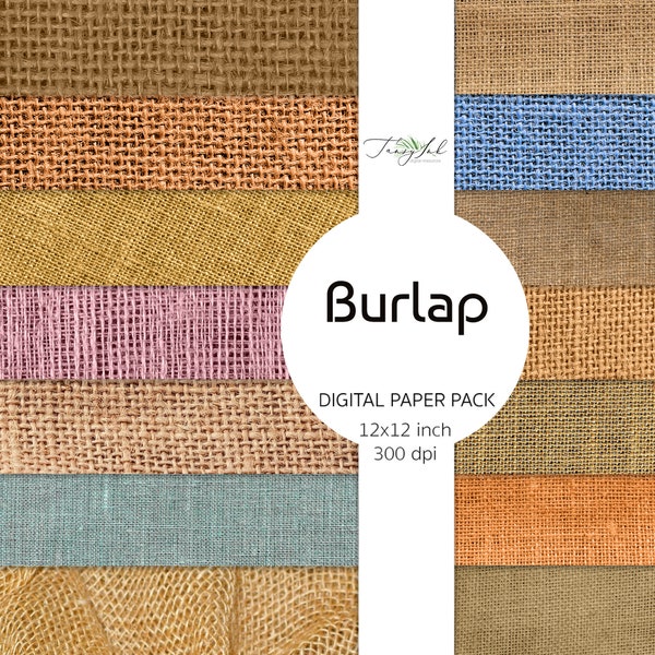 Burlap digital paper, scrapbooking paper, fabric paper, canvas paper, jute texture paper, natural burlap, rustic wedding, vintage burlap