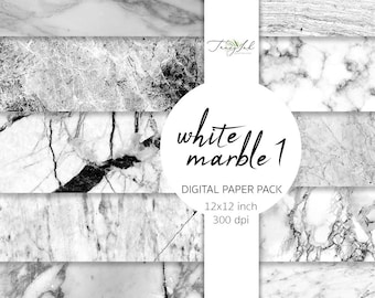 White marble digital paper, marble background, grey marble texture, marble scrapbook, marble planner sticker, marble pattern, marble wedding