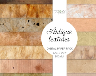 Antike Texturen digitales Papier, Scrapbooking Papier, Vintage Kulisse, alte Papierstruktur, antikes Papier, Grungy Papier, Kaffee gebeiztes Papier
