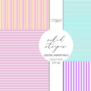 Pastellränder digitalt papper, randigt papper, rosa ränder papper, pastellränder mönster, sommarpapper, scrapbooking, randig bakgrund bild 4