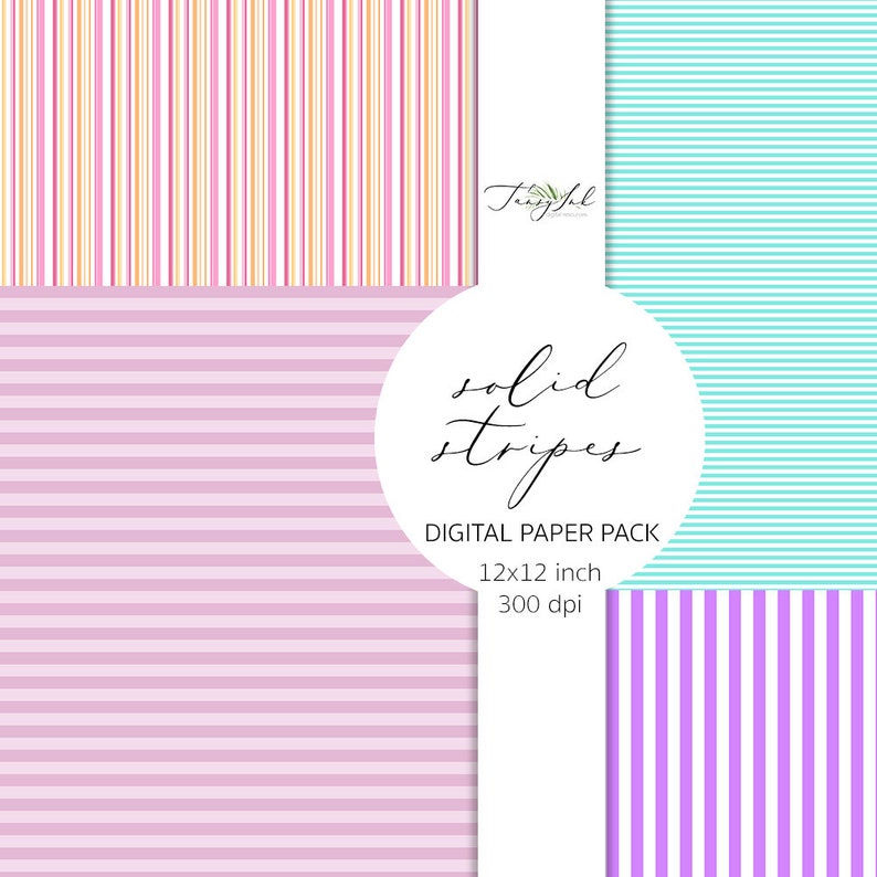 Pastellränder digitalt papper, randigt papper, rosa ränder papper, pastellränder mönster, sommarpapper, scrapbooking, randig bakgrund bild 4