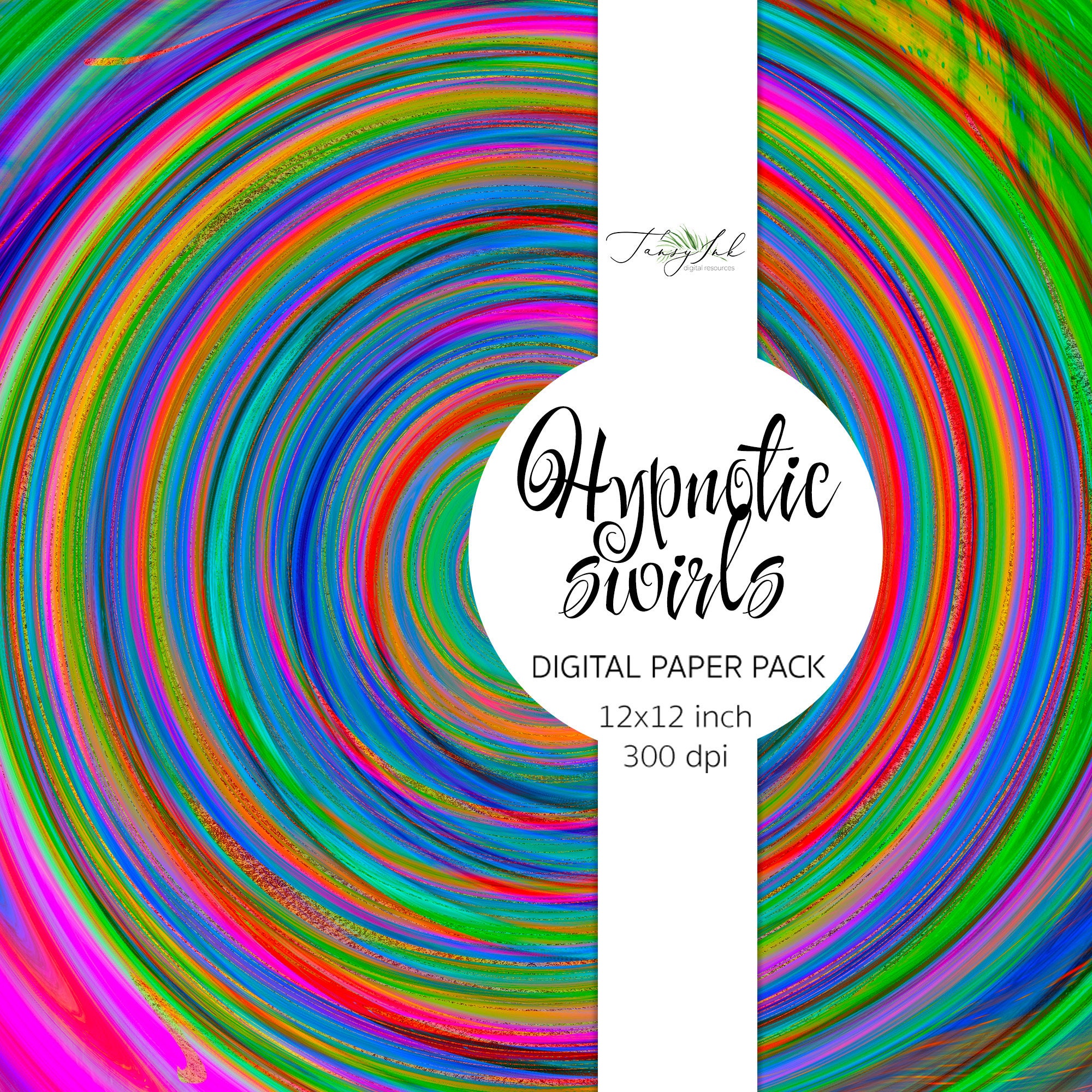 Swirls Neon (digital paper) –