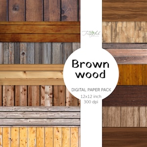 Papel digital de madera marrón, papel pintado de madera rústica, fondo de madera, textura de madera, grano de madera, papel de álbum de recortes, fondo de madera, boda rústica