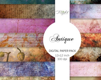 Antique digital paper, rustic paper, vintage background, old paper texture, scrapbooking paper, vintage backdrop, old vintage wedding paper