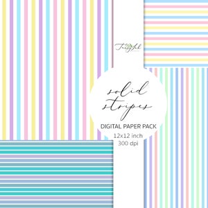 Pastellränder digitalt papper, randigt papper, rosa ränder papper, pastellränder mönster, sommarpapper, scrapbooking, randig bakgrund bild 3