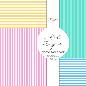 Pastellränder digitalt papper, randigt papper, rosa ränder papper, pastellränder mönster, sommarpapper, scrapbooking, randig bakgrund bild 2