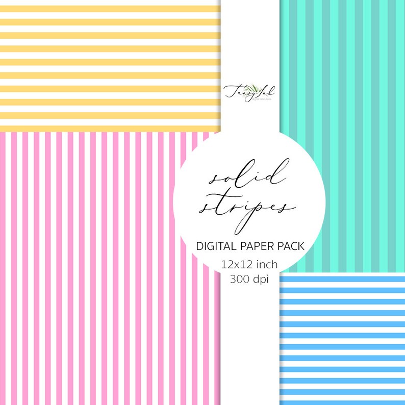 Pastellränder digitalt papper, randigt papper, rosa ränder papper, pastellränder mönster, sommarpapper, scrapbooking, randig bakgrund bild 2