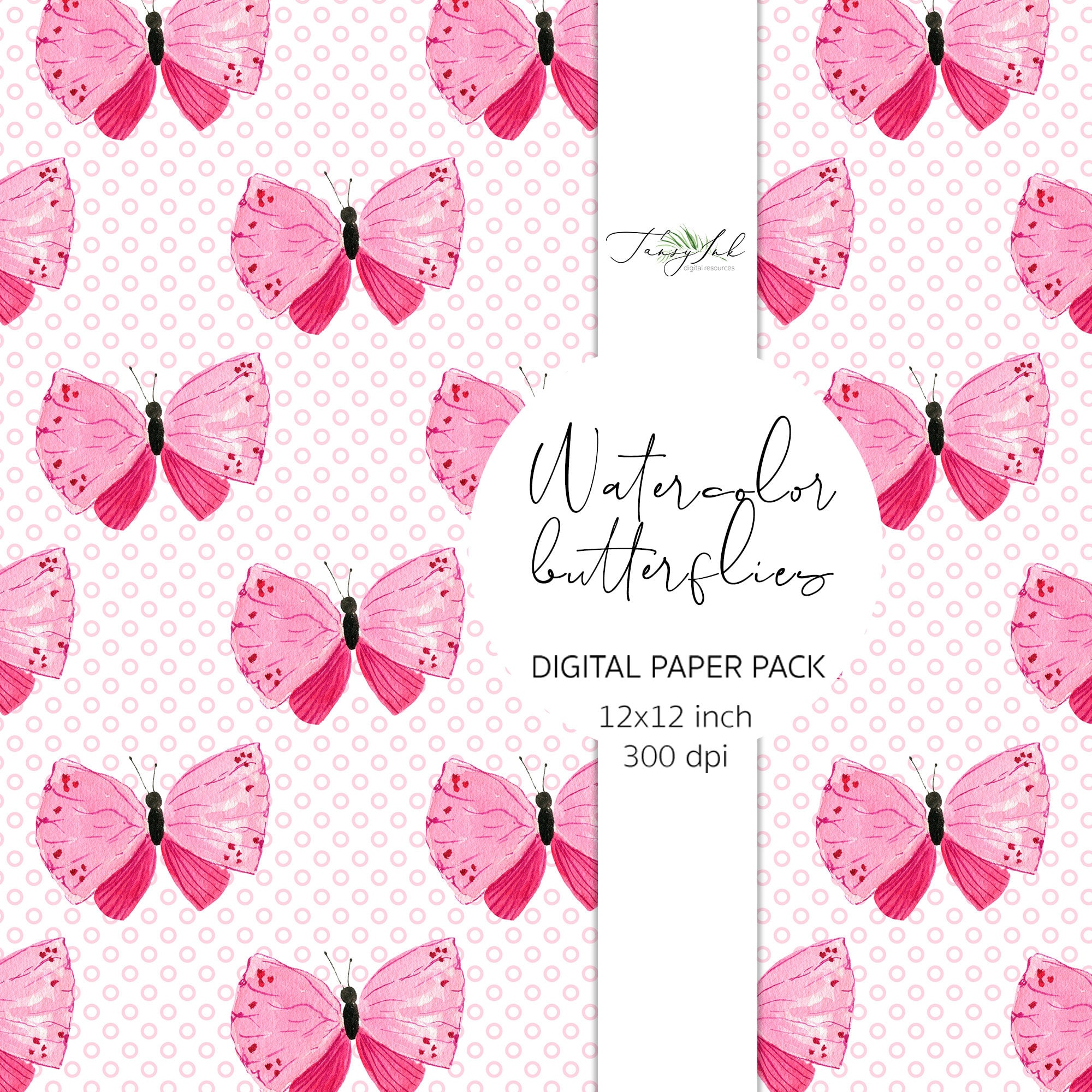 Watercolor Butterflies Digital Paper, Seamless Paper, Summer Paper ...