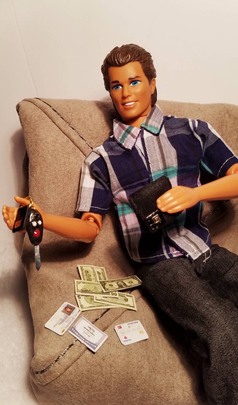 Miniature Ken/barbie Wallet US Money Dollar Bills Credit | Etsy