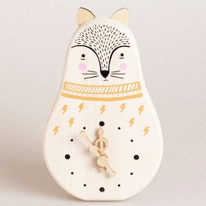 Matroesjka Vosklok - Kleine tafelklok van dennenhout met wijzers | Woondecoratie | Houten tafelkunst