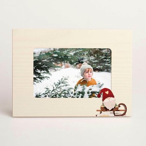 Cornice Inverno Alpino in legno di abete tinto - Posizionabile in verticale e orizzontale - da appendere o da appoggio - regalo Natale