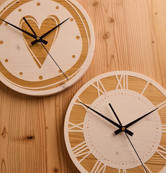 Orologi in abete Classic da parete in legno, silenzioso, con