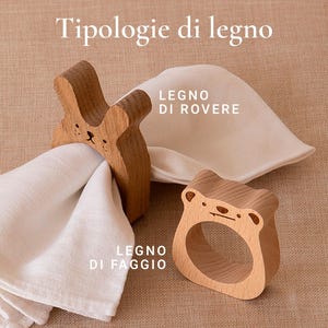 Napkin Rings - Animal Table Decorations - Wooden Napkin Rings - Oak and Beech Napkin Rings - Kids image 6