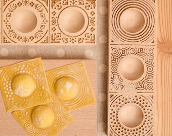 Drievoudige raviolivorm - Snijplank van beukenhout voor verse pasta - Cadeau-idee voor haar