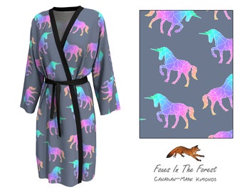 bath robe Unicorn kimono robe rainbow robe glitter purple pink unicorn Robe kimono