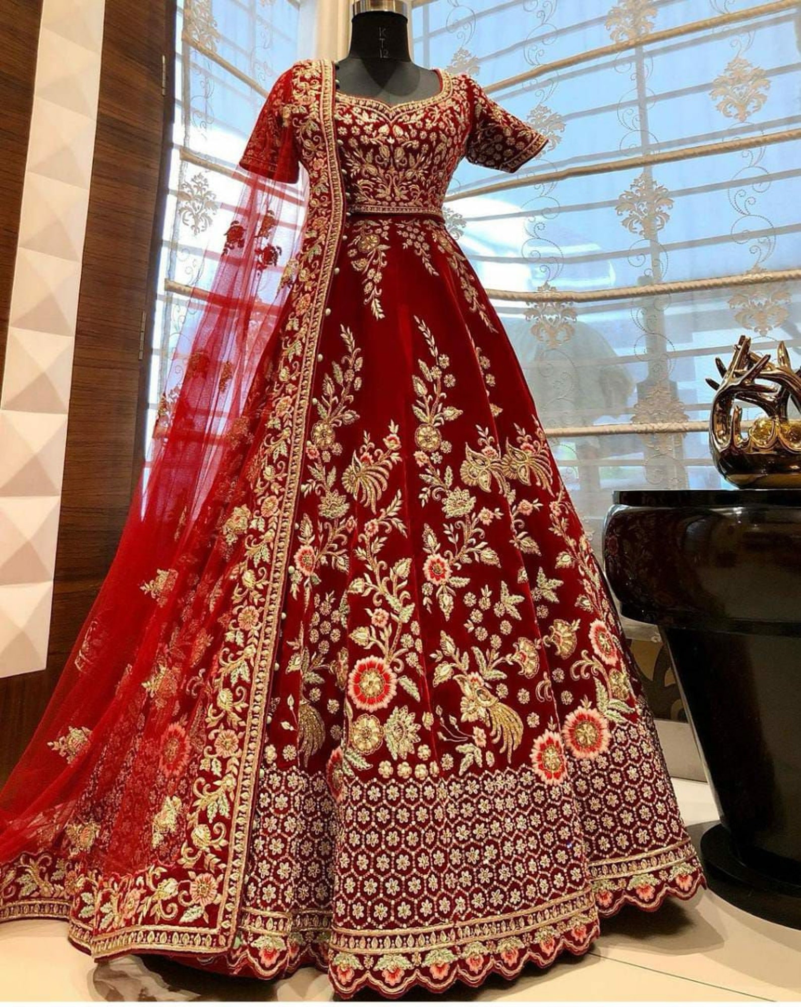 Designer Bridal/Bridesmaids Red wedding dress/ lehenga choli | Etsy