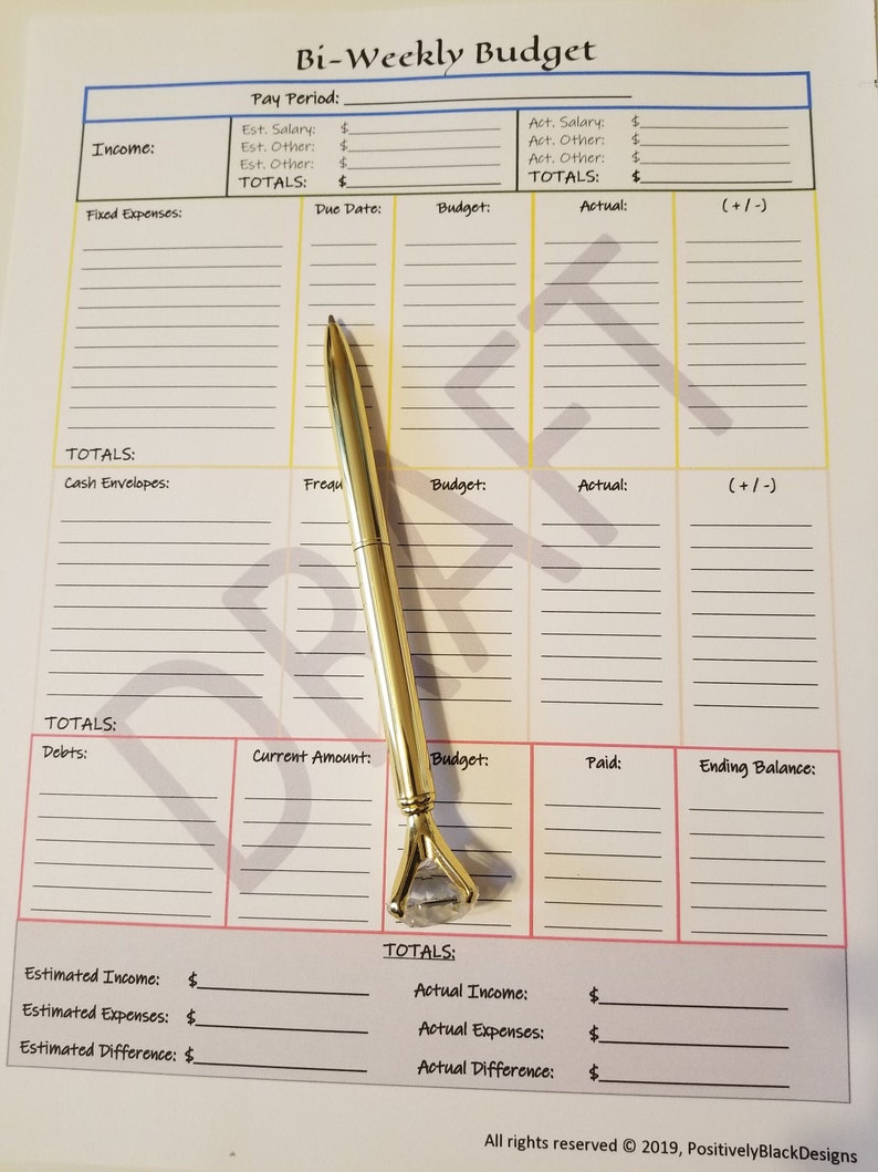cute biweekly budget template cute biweekly budget template