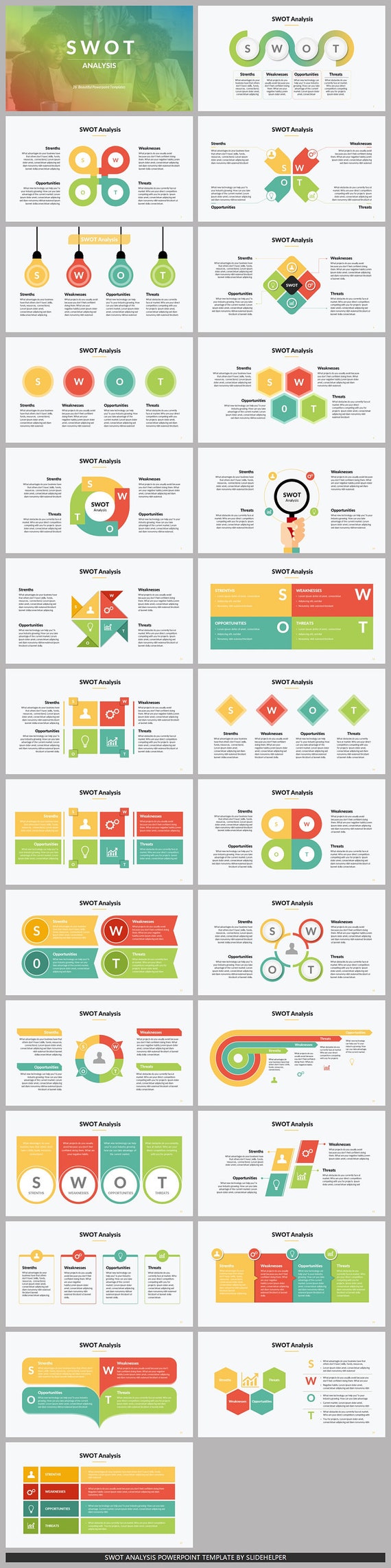 Swot Analyse Powerpoint Vorlagen 4 Einzigartige Etsy