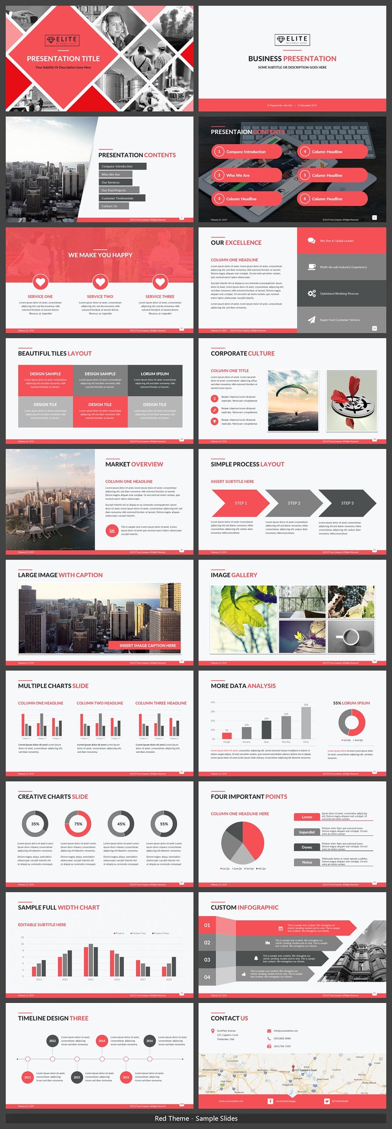 Elite Powerpoint Template For Modern Corporate Business Etsy Uk