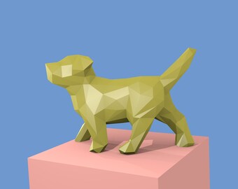 Life-size papercraft puppy! Digital file for download. DIY origami, paper dog, origami craft