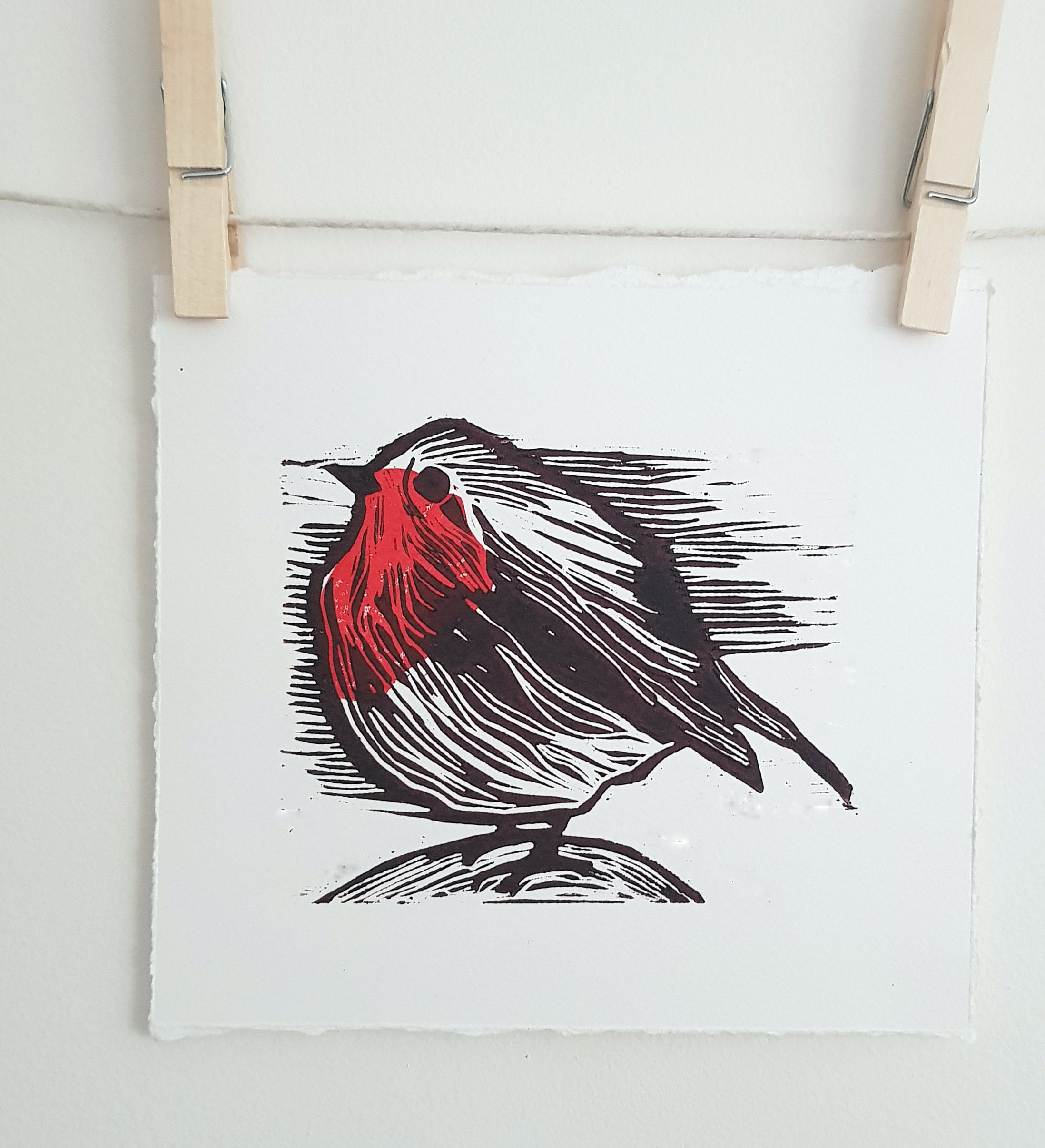 Robin Lino Print Lino Art Lino Print Linocut Art Robin Etsy