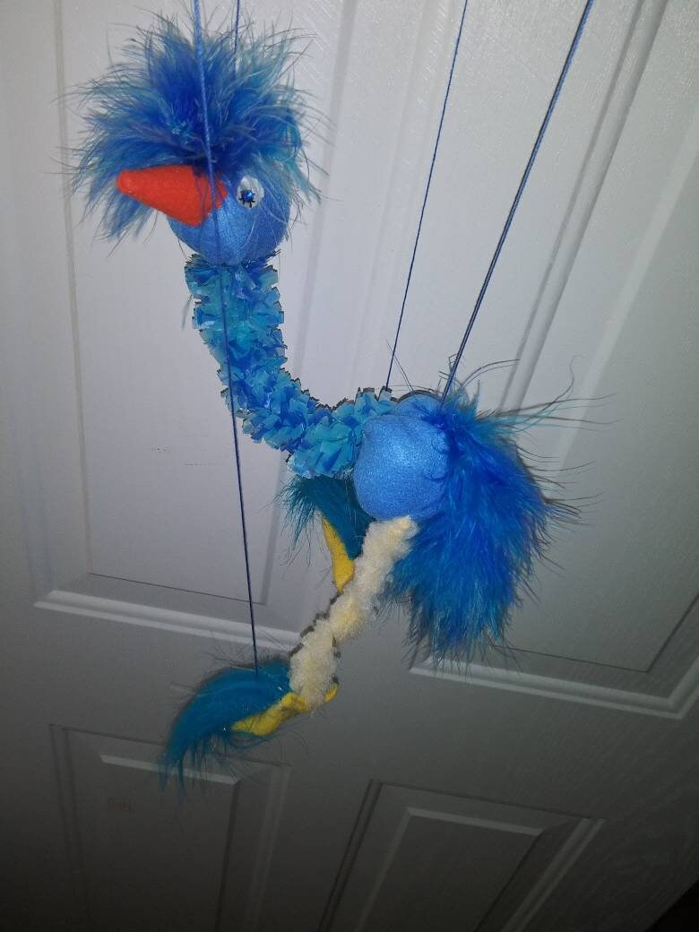 Bird string puppets in beautiful pastel colors. Etsy