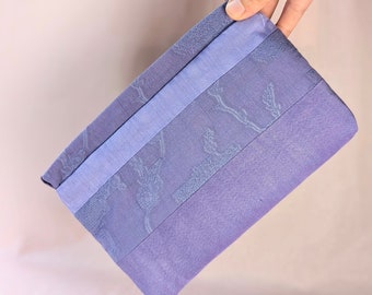 Lilac Lavender Purple Recycled Fabric Luxury Small Makeup Pouch Zero Waste Washbag