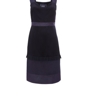 Size Extra Small to Large, Handmade Navy Blue Knee Length Shift Dress image 9