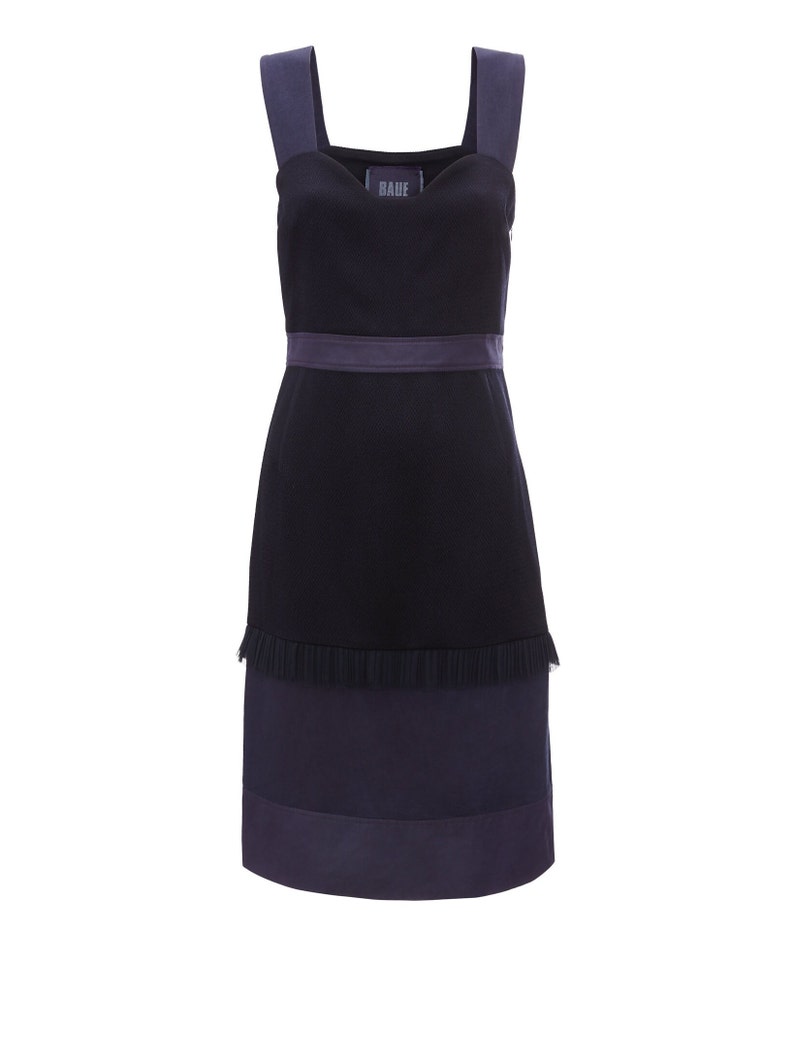 Size Extra Small to Large, Handmade Navy Blue Knee Length Shift Dress image 9