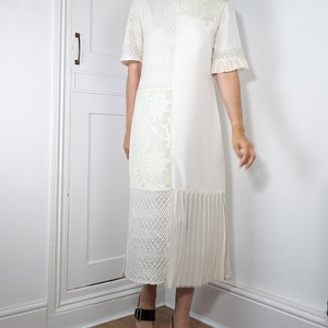 Vanilla Bamboo and Silk Midi Dress Loose Fit with Short T-Shirt Sleeves and Belt image 7