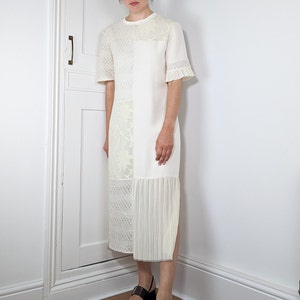 Vanilla Bamboo and Silk Midi Dress Loose Fit with Short T-Shirt Sleeves and Belt image 6