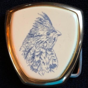 Ruffed Grouse Small Belt Buckle by Lou DePaolis