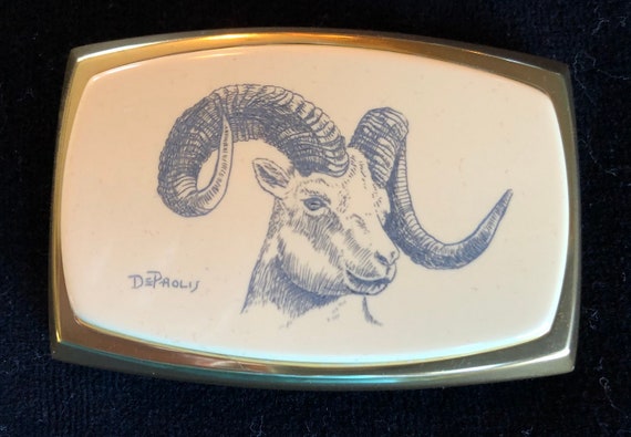 Dall Ram Sheep Belt Buckle by Lou DePaolis - image 1