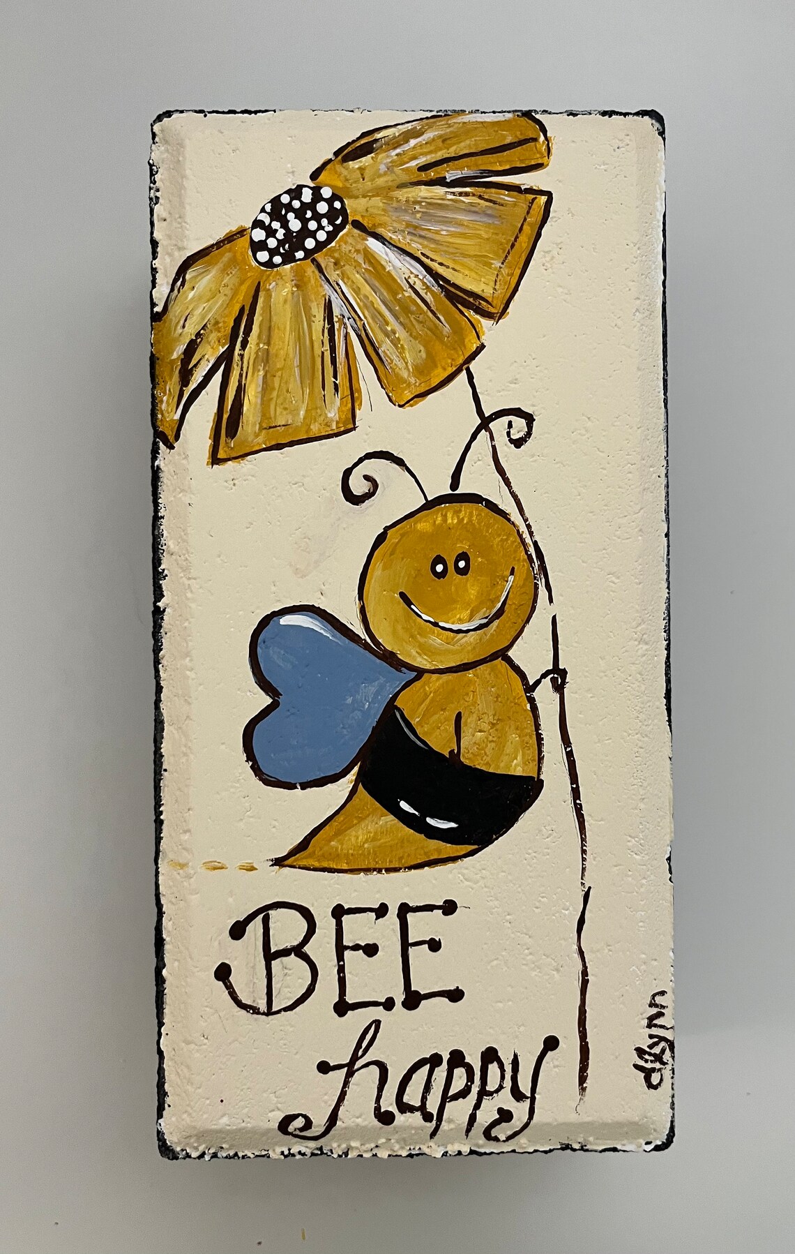 Hummelschild Garten Dekoration - Lustiges Holzschild Handmade