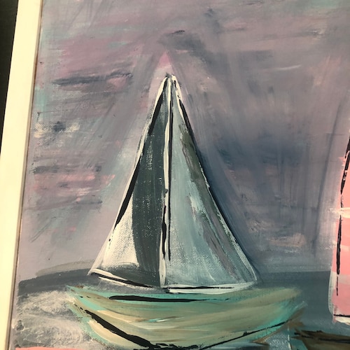 A Trio of Sailboats Original Acrylic Painting on 16x20 buying Canvas / Coastal Wall Art / Nautical Wall Art / Beach House Decor / Sailboats