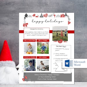 Christmas Newsletter Template/ Editable Newsletter Template/ Edit in ...