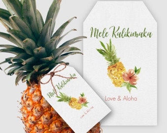 Hawaiian Christmas Gift Tag/ Mele Kalikimaka Gift Tag/ Mele Kalikimaka Card/ Printable Gift Tag/ Christmas Gift Tag/ Mele Kalikimaka Sign