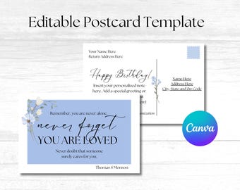Plantilla de postal editable para la Sociedad de Socorro / Tarjetas y obsequios de ministración / Tarjeta de cumpleaños de la presidencia de la Sociedad de Socorro / Ministración SUD