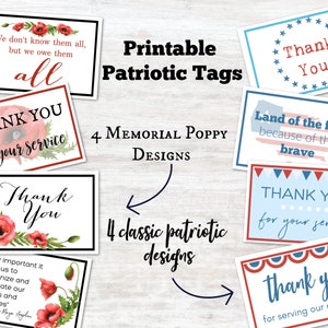 Druckbare VeteranenTagskarten/ Patriotische Geschenkanhänger / Gedenktagskarten / Veteranentagsgeschenk / Mohnkarten / Veteranen Dankeskarten