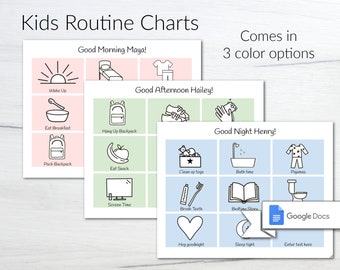 Tagesablauf für Kinder | Bildschleifen | Diagramm der Verantwortung | Morgen-Nachmittags-Schlafenszeit-Routine | Visuelle Routine | Kleinkind-Routine