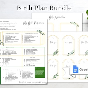 Birth Preferences/ Birth Plan Template/ Editable Birth Plan/ Printable/ Custom Birth Plan/ Hospital Birth Plan/ Natural Birth Plan/ Doula