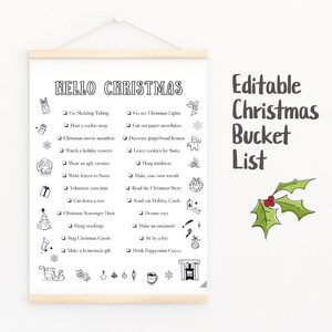 Editable Christmas Bucket List Poster/ Printable Advent Countdown ...
