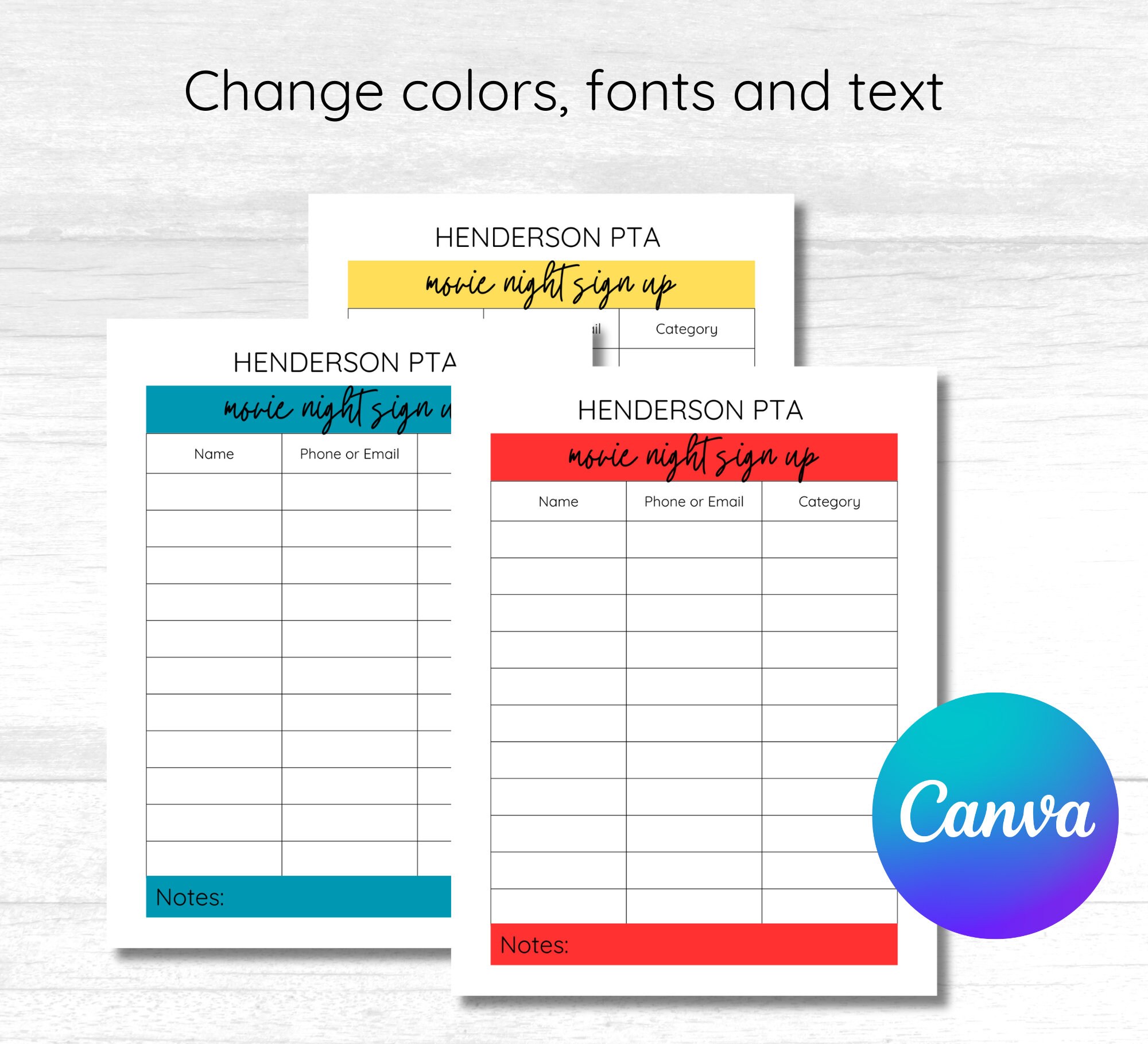 Canva sign up sheet template editable sign up form sign in sheet