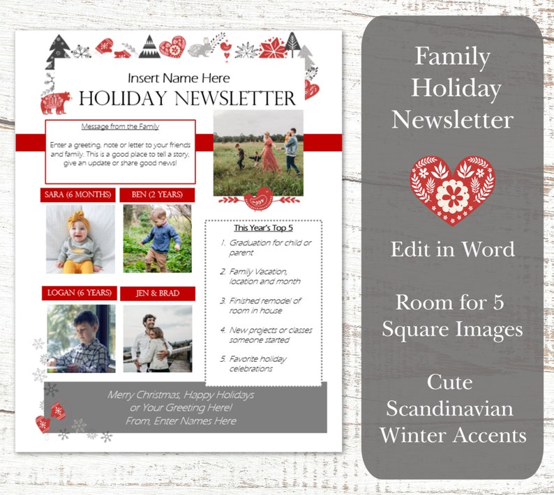 Christmas Newsletter Template/ Editable Newsletter Template/ Etsy Christmas Newsletter Template/ Editable Newsletter Template/ Etsy