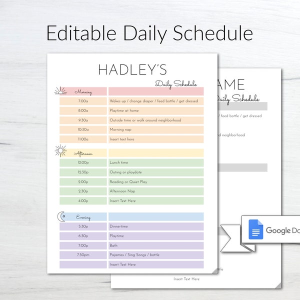 Programme quotidien des enfants | Routine du matin après-midi | Routine pour tout-petits | Horaire bébé | Horaire des nounous | Calendrier des tout-petits | Tableau de routine du coucher