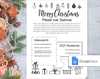 Year in Review Template/ Christmas Card/ Editable Christmas Newsletter/ Editable Newsletter Template/ Family Newsletter/ Winter Newsletter/