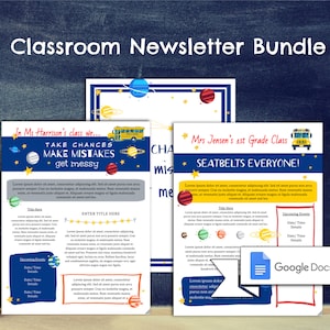 Classroom Newsletter Template Editable/ Printable or Email Newsletter/ Back to School Newsletter/ Printable School Handout/ PTO Newsletter