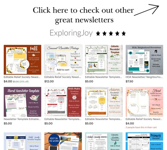 Newsletter Template Editable Edit In Word Newsletter Floral Etsy Newsletter Template Editable Edit In Word Newsletter Floral Etsy