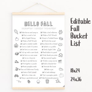 Editable Fall Bucket List / Printable Bucket List/ Autumn Printable ...