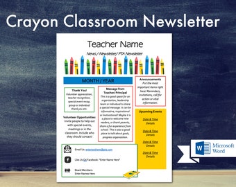 Classroom Newsletter Template /Teacher Newsletter | Classroom News/  Back to School Newsletter/ Printable/ PTA/ PTO/ Preschool